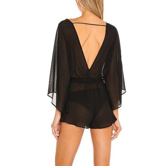 Lovers and Friends Sheer Black Benny Romper XL - Picture 5 of 9